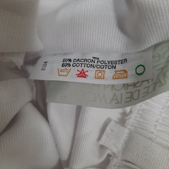 Vintage 80s Deadstock Belted Pull On Pants White Cropped Capri Length Size S - Picture 8 of 9